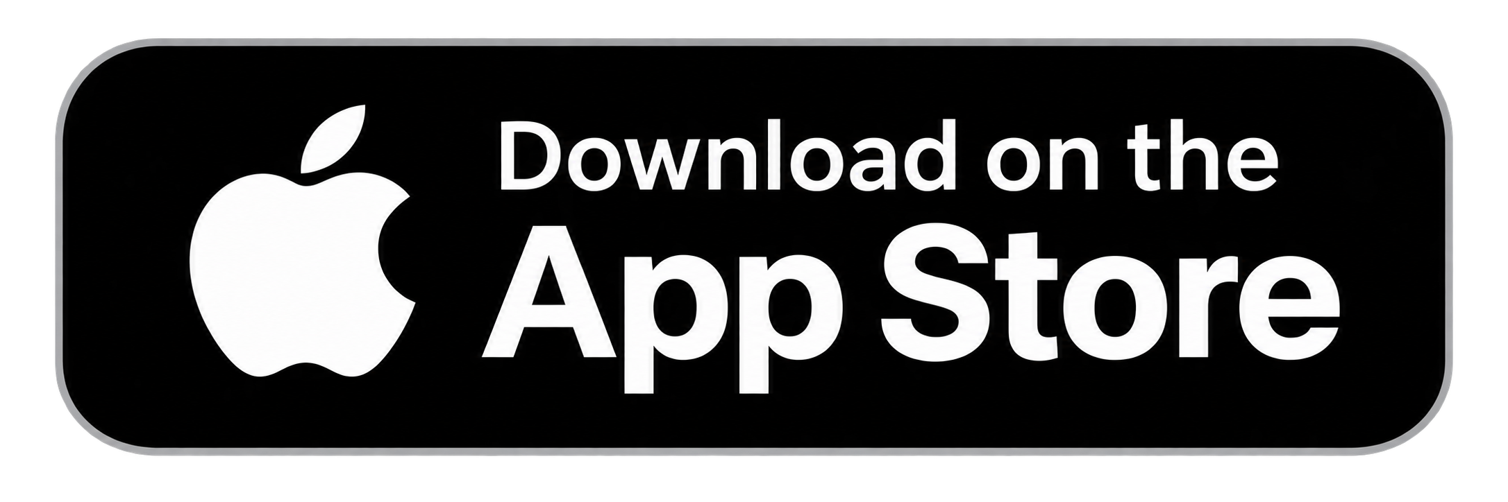 Black rounded badge with a white Apple logo and the text “Download on the App Store.”